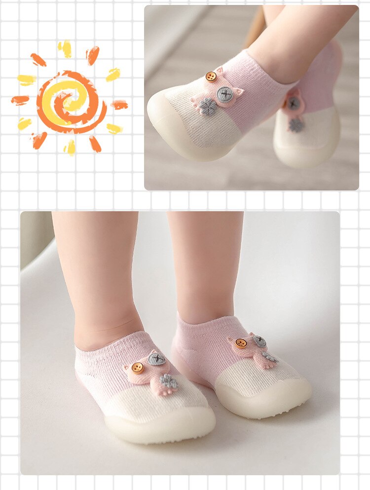 Unisex neonate ragazzi simpatico cartone animato antiscivolo calzini da pavimento in cotone modello animale primo camminatore scarpe per neonati 0-3 anni