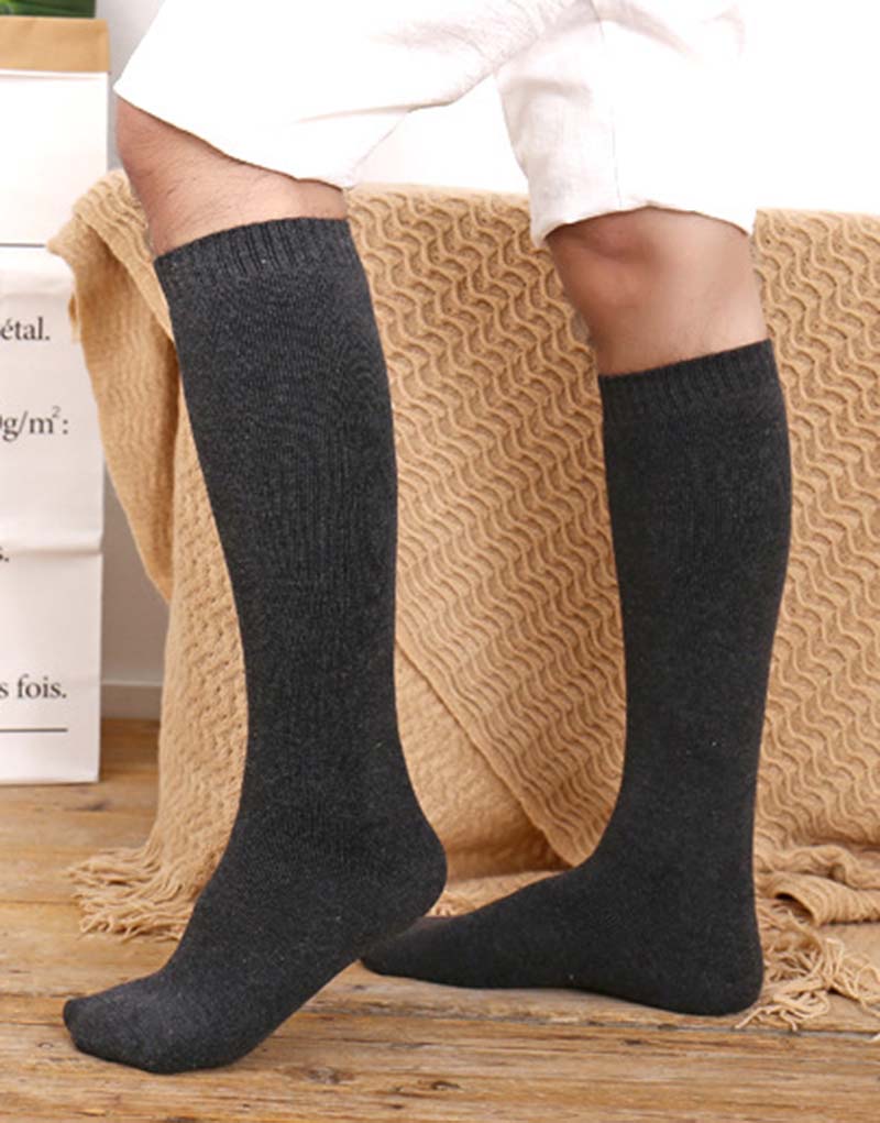 Urgot 5 paia/lotto calzini lunghi da uomo in spugna di cotone calzini ispessiti inverno più velluto calzini caldi al ginocchio da uomo