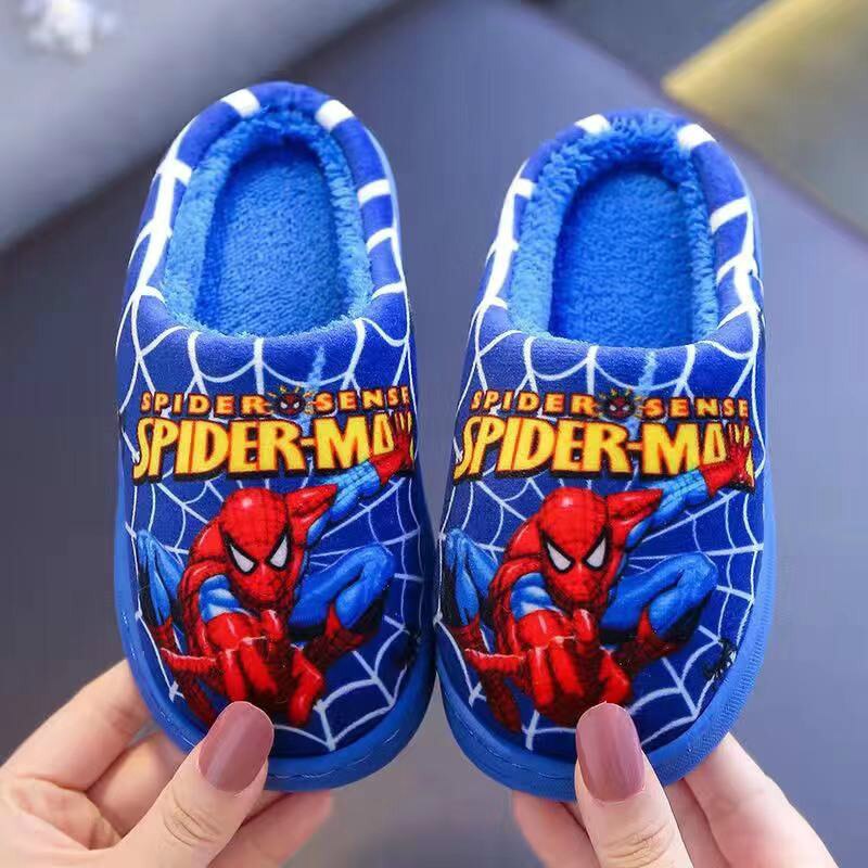 Pantofole in cotone per bambini Cartoon Marvel Spiderman Frozen Elsa Sofia autunno inverno Warm Princess Baby Boys Girl Indoor Home Shoes