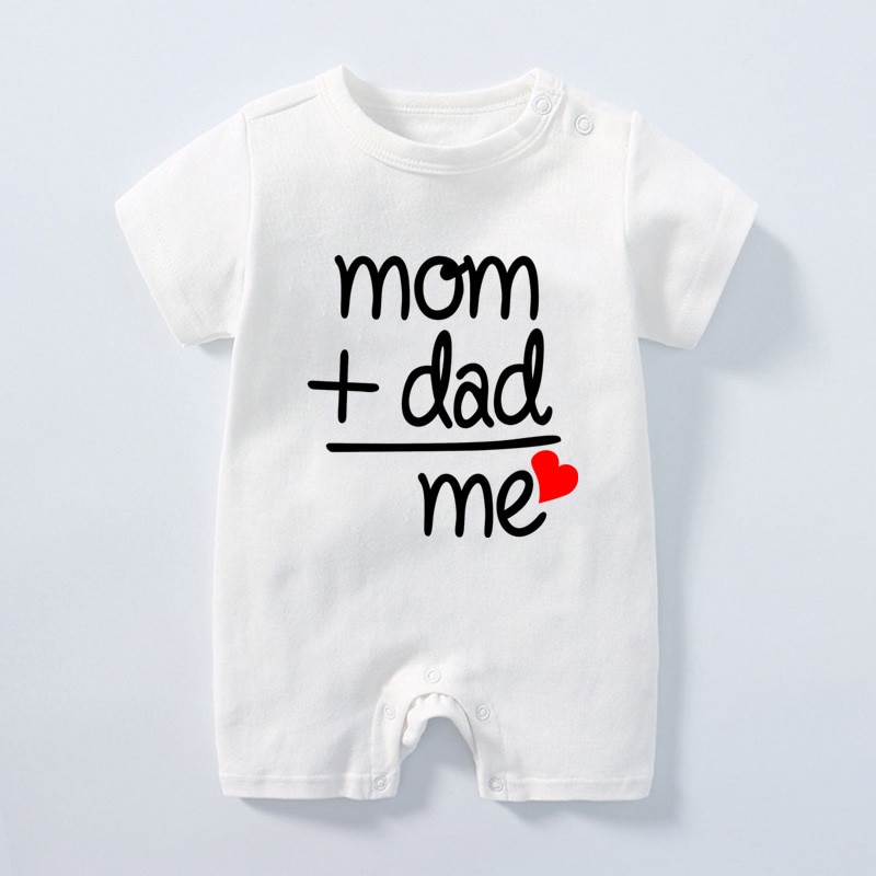 Mom Dad = Me Summer Newborn Infant Baby pagliaccetto divertente Cute Toddler tute 100% Cotton body outfit