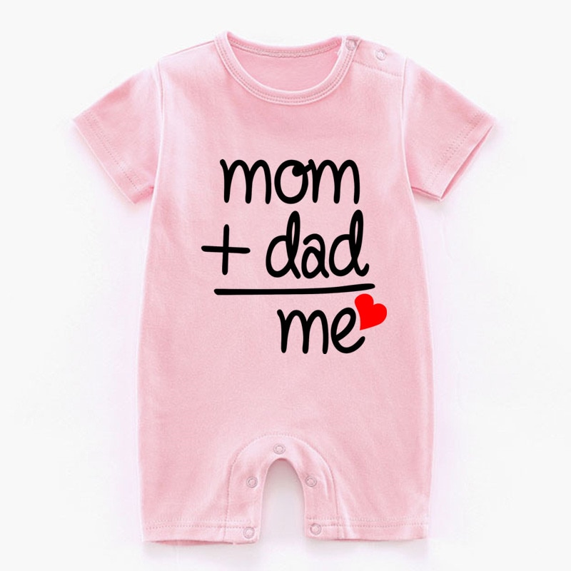 Mom Dad = Me Summer Newborn Infant Baby pagliaccetto divertente Cute Toddler tute 100% Cotton body outfit