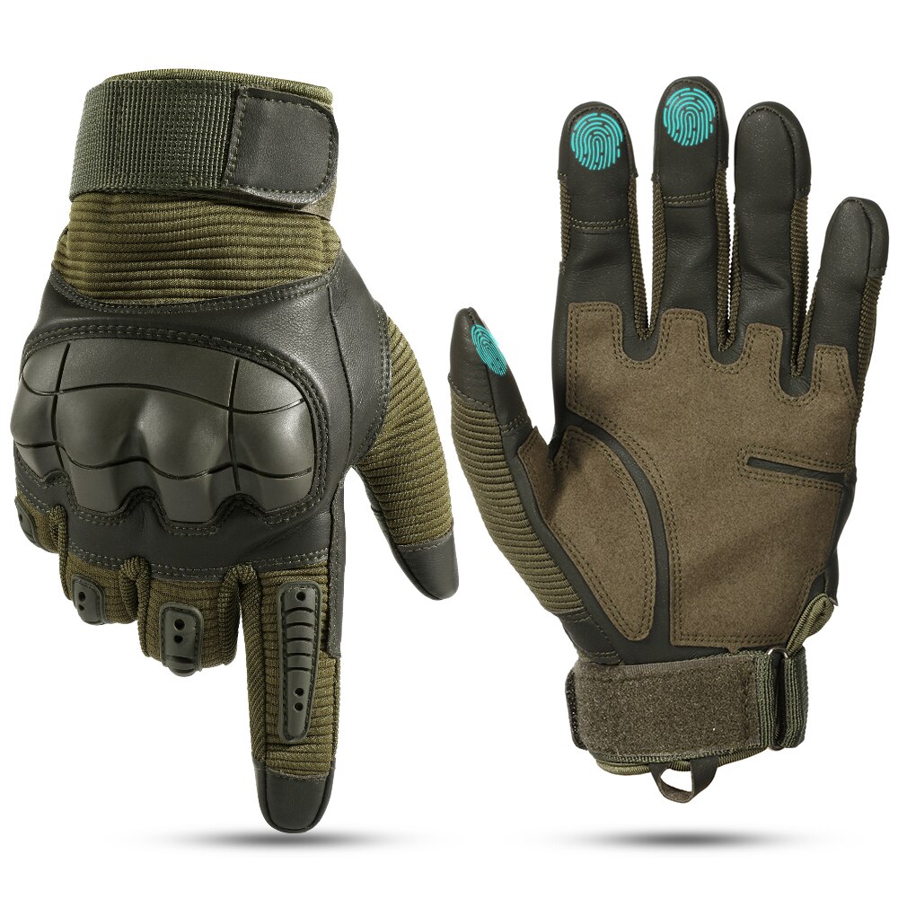 Guanti tattici militari Touch Screen guanti in pelle PU dito pieno Airsoft Paintball bicicletta caccia escursionismo ciclismo guanti da uomo
