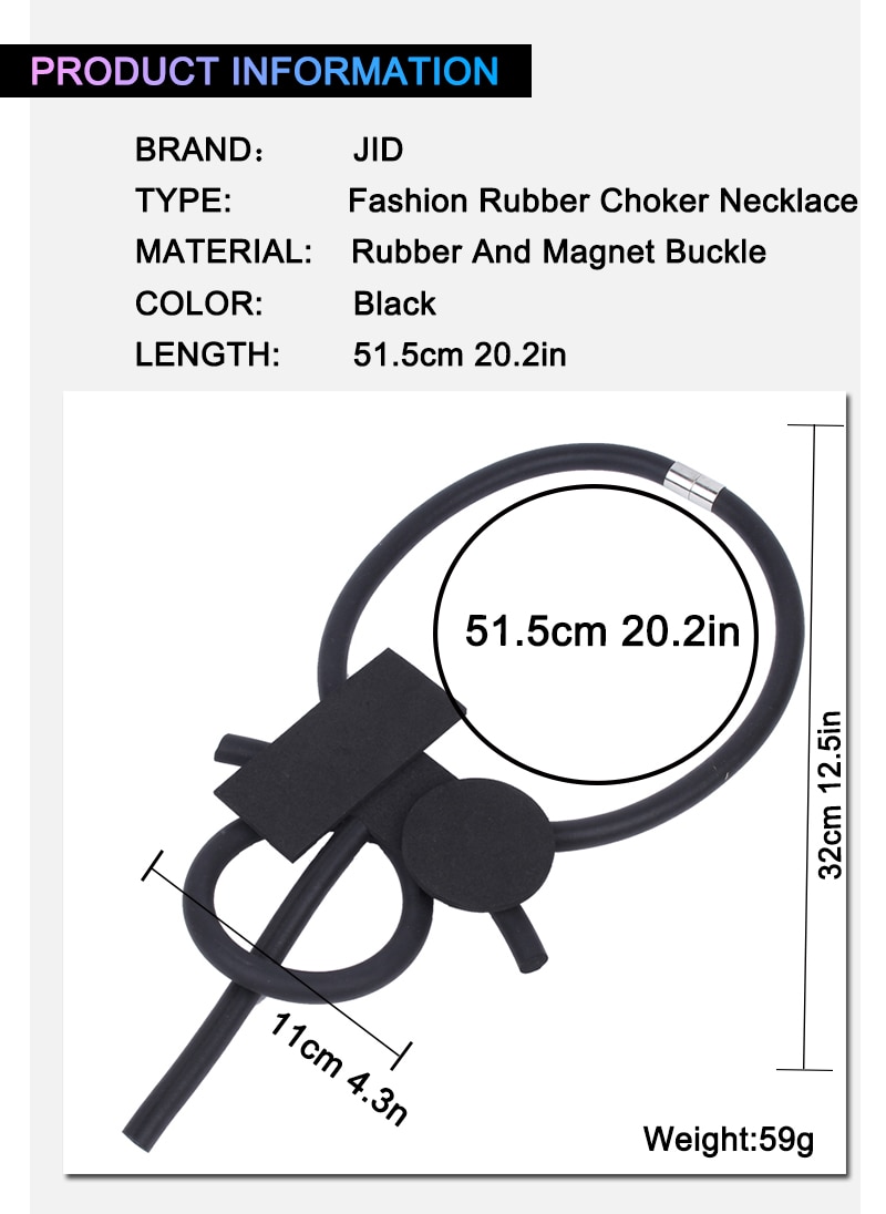 Collana girocollo etnica da donna stile Punk catena da collo nera collana con ciondolo geometrico femminile accessori in gomma per gioielli
