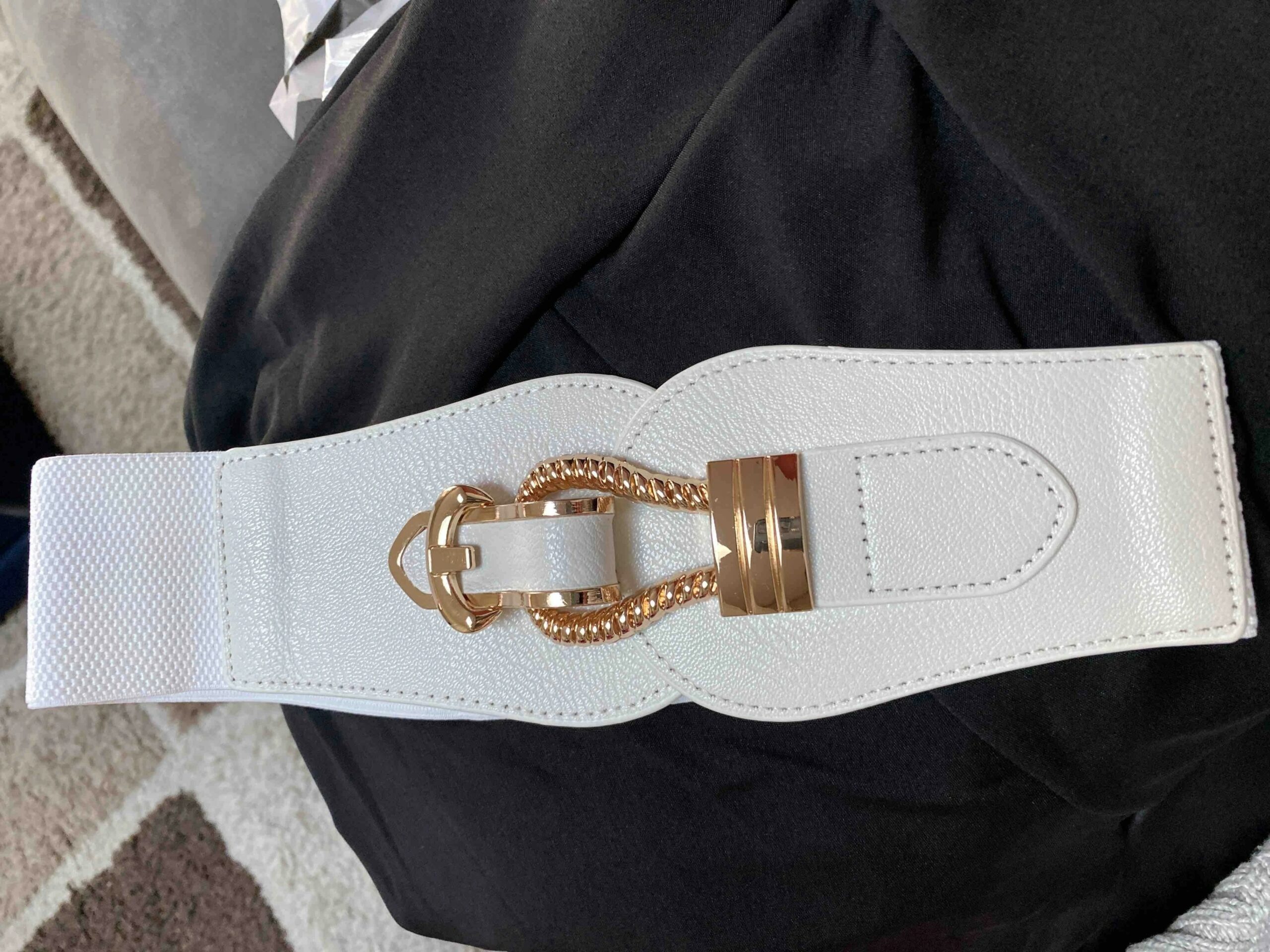 Cintura larga da donna 7.5cm cintura elastica elasticizzata Cinch cinturino da donna cinturino Skinny morbido intorno alla fascia abito semplice da donna