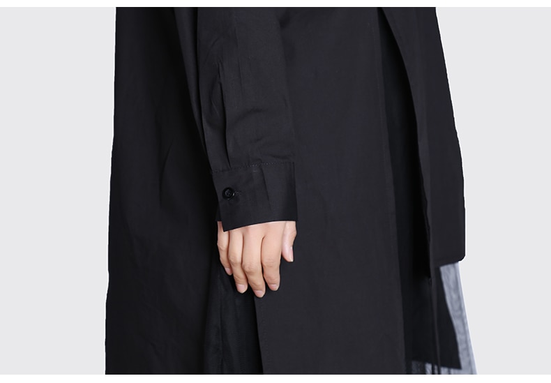 Maglia manica lunga donna primavera Casual camicia nera abito grande formato sciolto stile unico