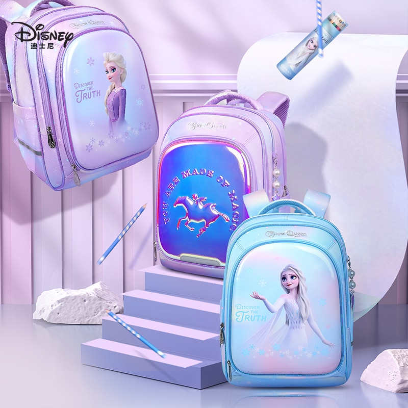 2021 New Disney Kids School Bag Frozen Elsa Princess zaino scuola elementare simpatici zaini di grande capacità regali per borse da ragazza
