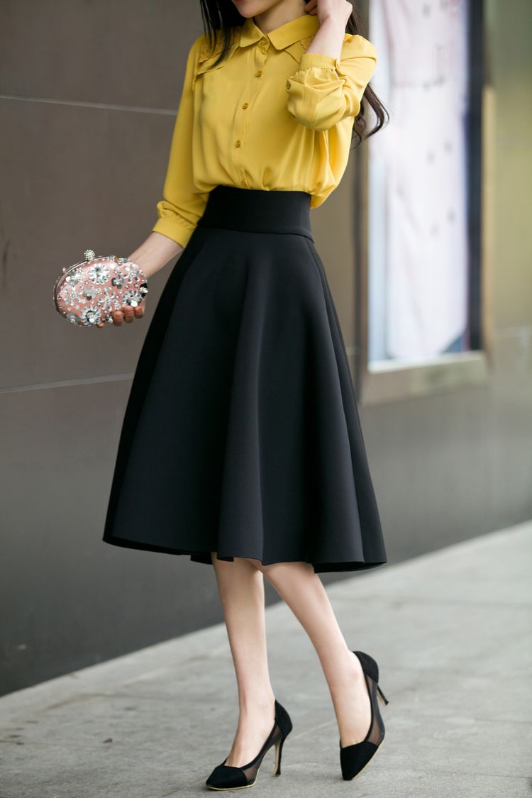 Women's Retro Style High Waist Skirt