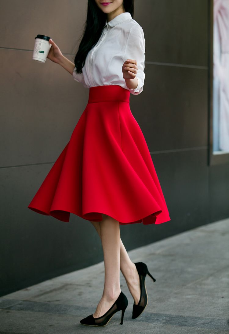 Women's Retro Style High Waist Skirt